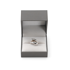 FANXI Custom dark grey paper velvet ring box