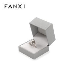 FANXI Custom grey paper velvet ring box