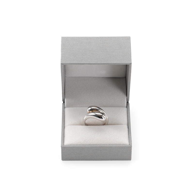 FANXI Custom grey paper velvet ring box