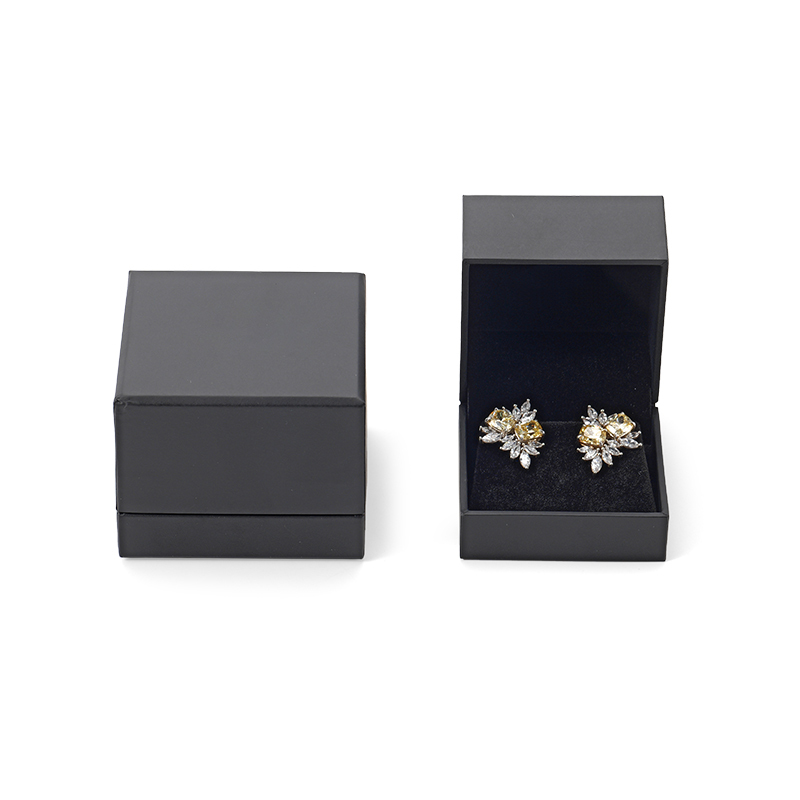 FANXI Custom black paper velvet earring box