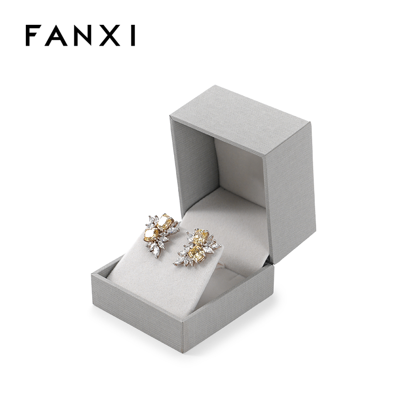 FANXI Custom grey paper velvet ear nail box