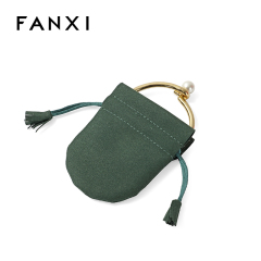 FANXI Custom green suede pouch