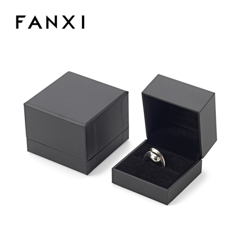 FANXI Custom black paper velvet ring box