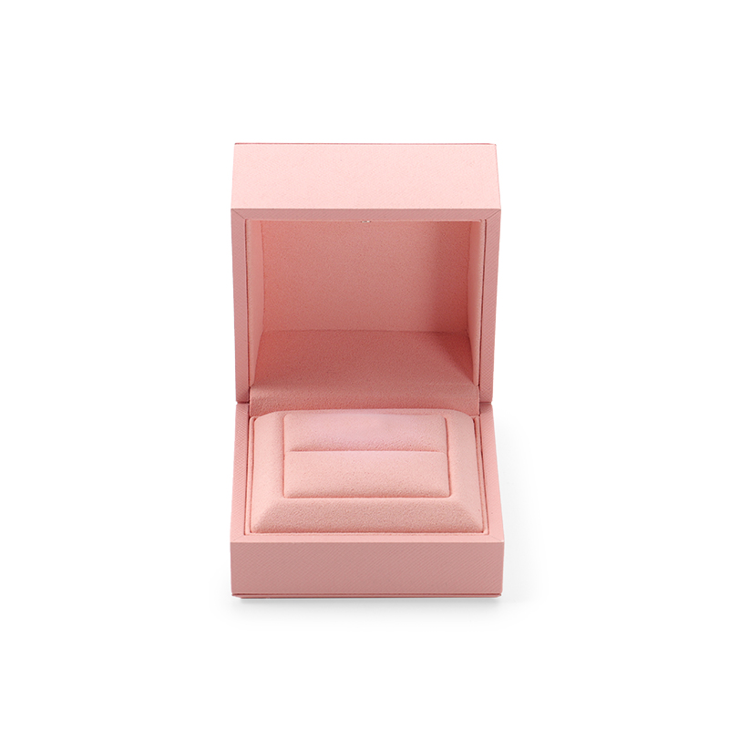 FANXI Custom pink paper microfiber ring box