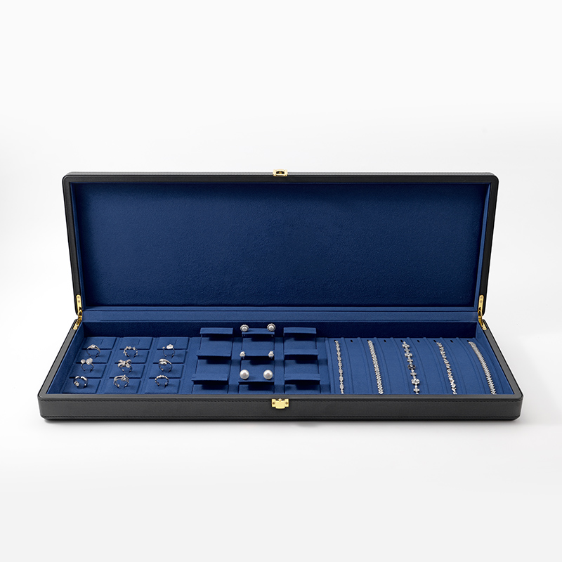 FANXI Custom blue leather microfiber jewelry case