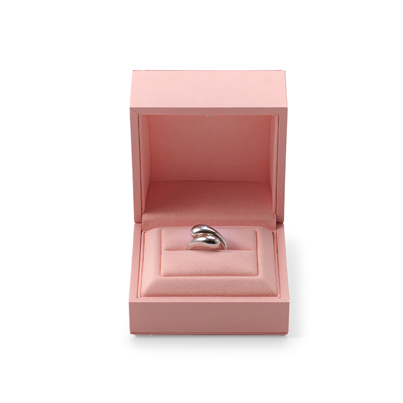 FANXI Custom pink paper microfiber ring box