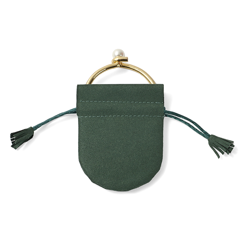 FANXI Custom green suede pouch
