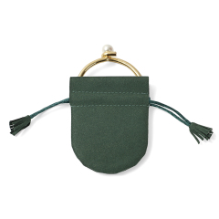 FANXI Custom green suede pouch