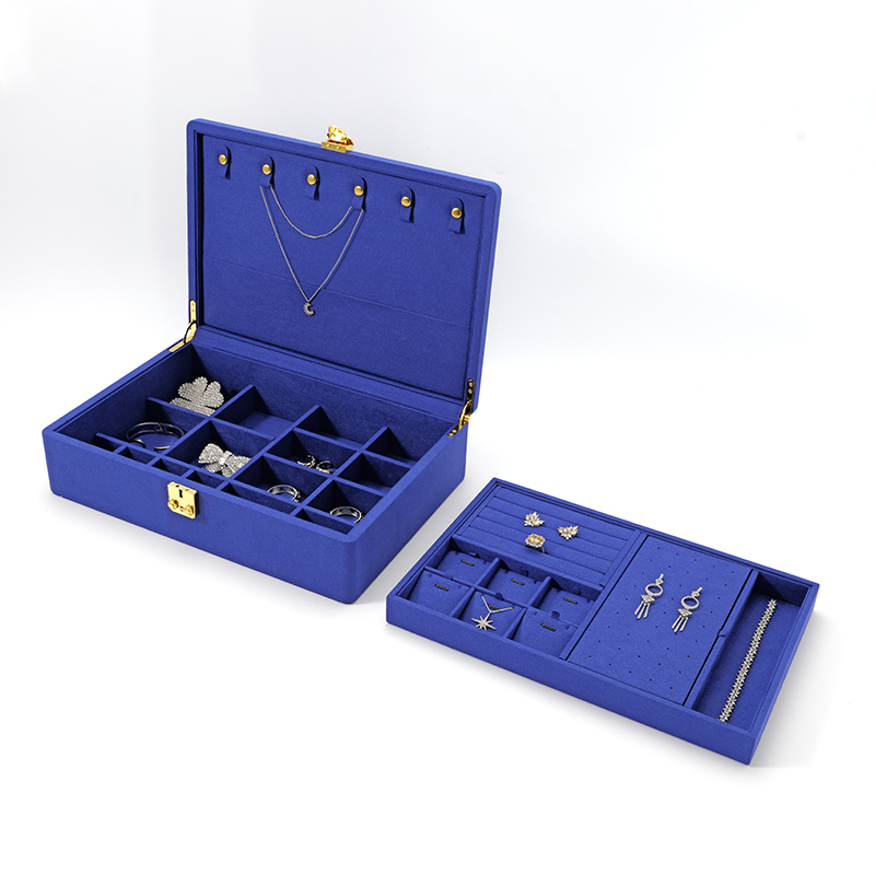 FANXI Custom blue microfiber jewelry box
