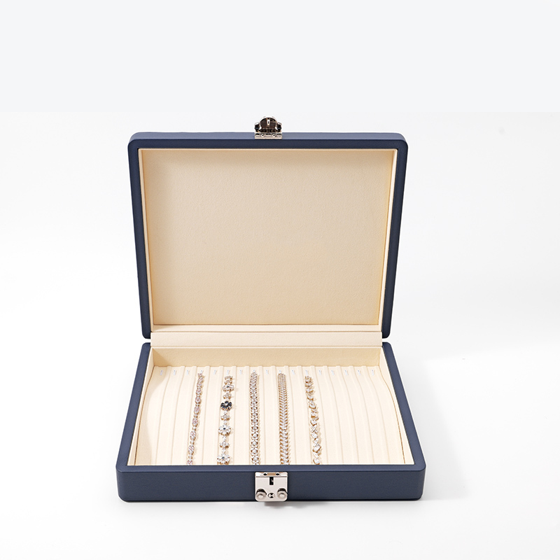 FANXI Custom blue leather microfiber jewelry case