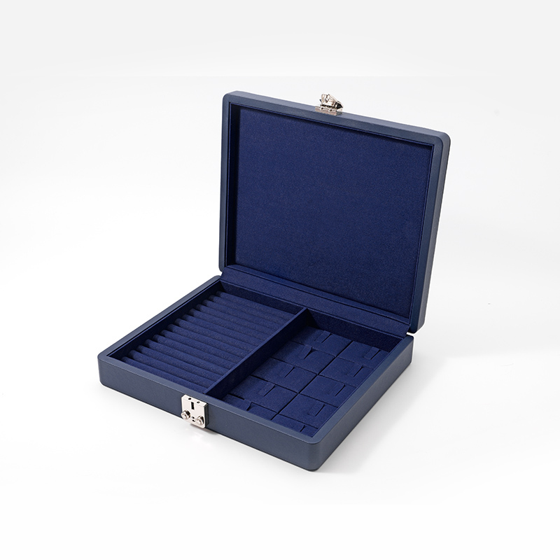 FANXI Custom blue leather microfiber jewelry case