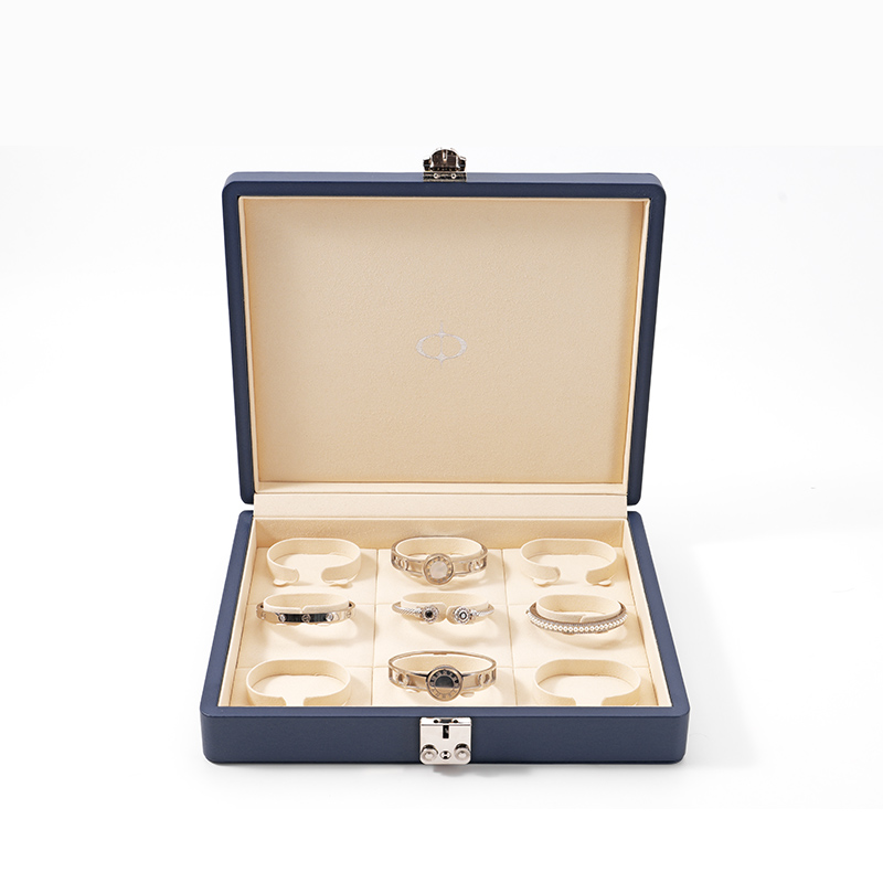 FANXI Custom blue leather microfiber jewelry case