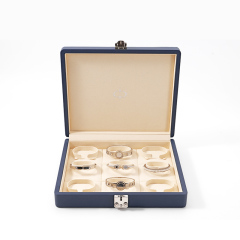 FANXI Custom blue leather microfiber jewelry case