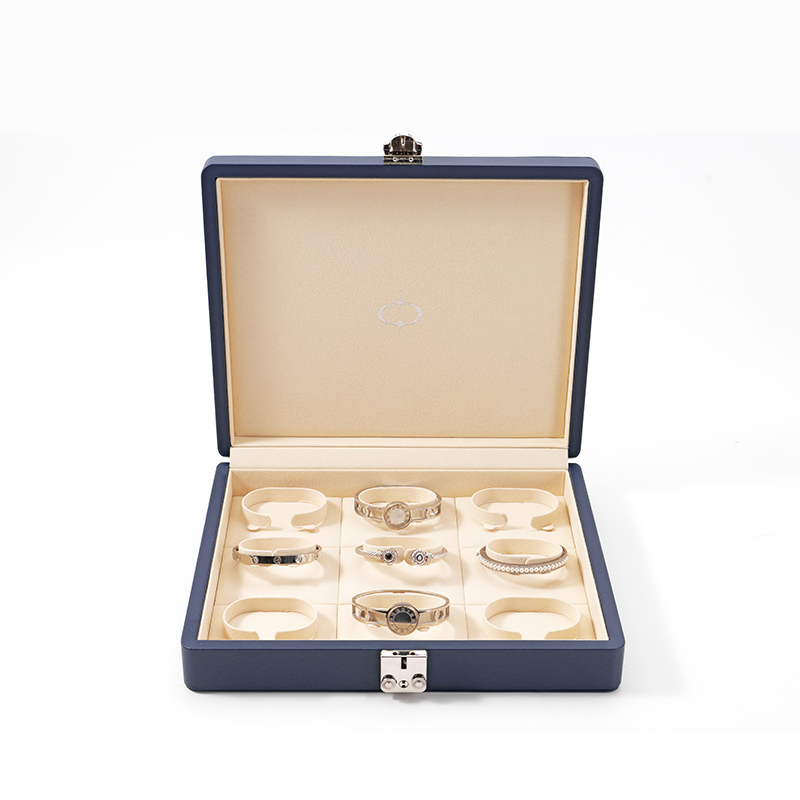 FANXI Custom blue leather microfiber jewelry case