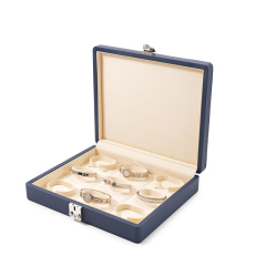 FANXI Custom blue leather microfiber jewelry case