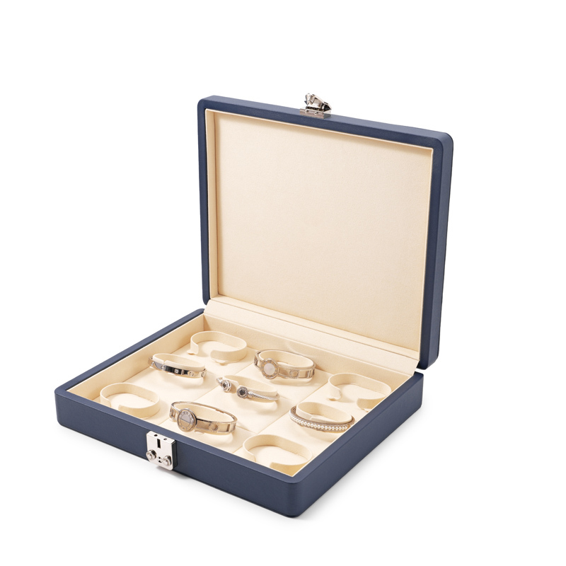 FANXI Custom blue leather microfiber jewelry case