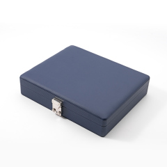 FANXI Custom blue leather microfiber jewelry case