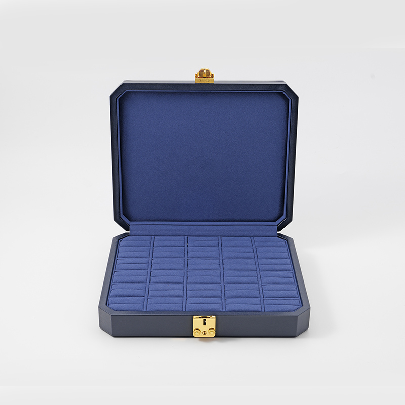FANXI Custom blue leather velvet ring box