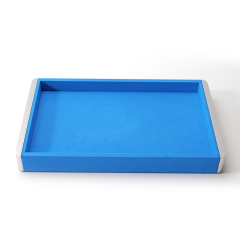 FANXI Custom blue microfiber metal jewelry plate