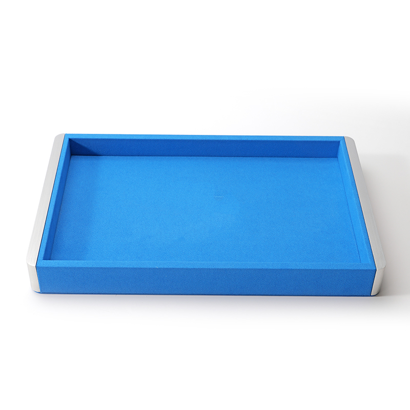 FANXI Custom blue microfiber metal jewelry plate