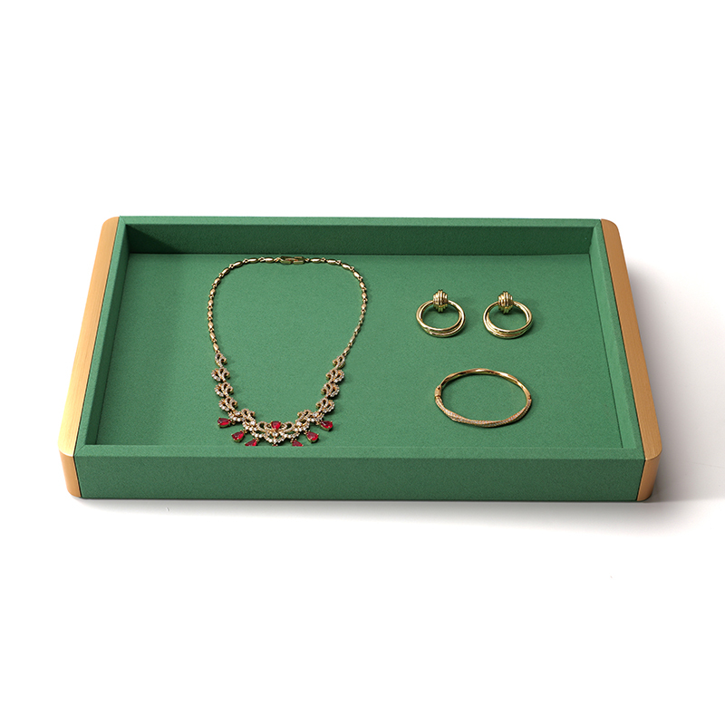 FANXI Custom green microfiber metal jewelry plate