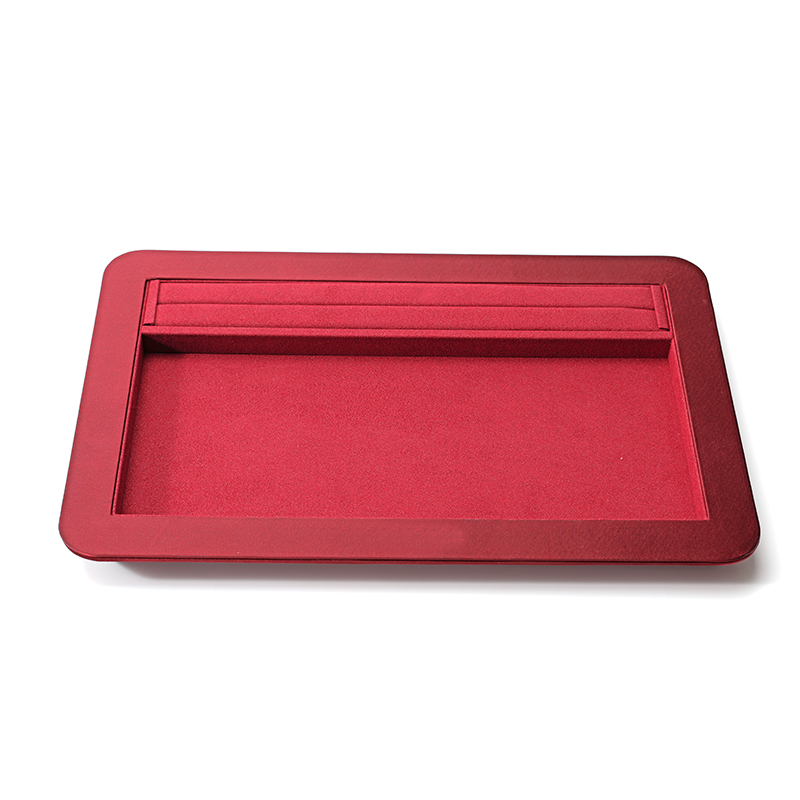 FANXI Custom red leather microfiber jewelry plate