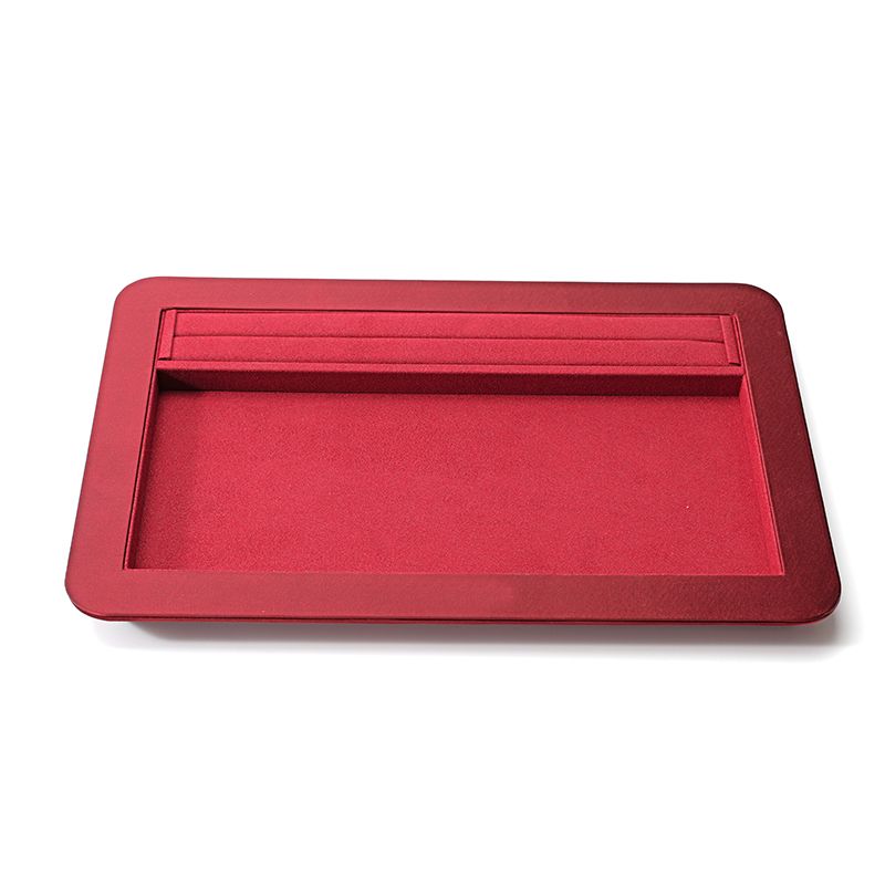 FANXI Custom red leather microfiber jewelry plate