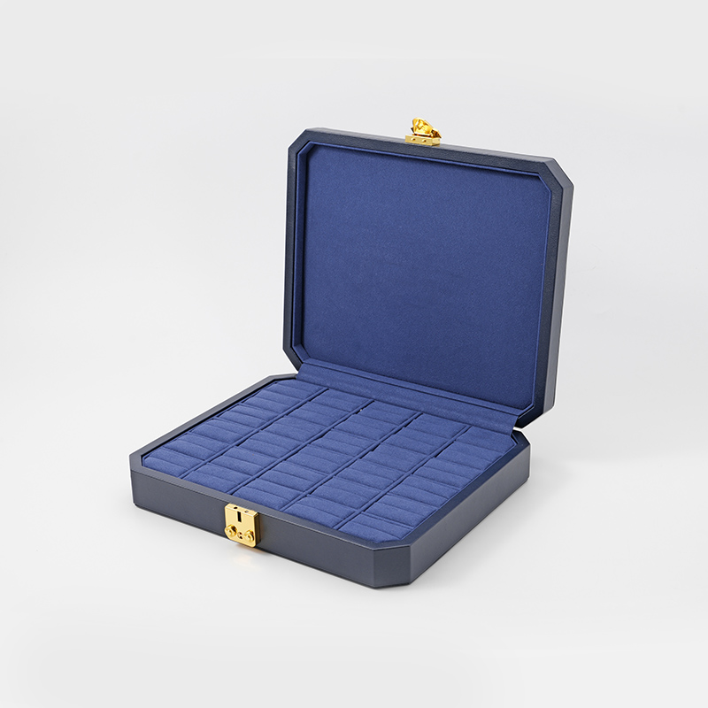 FANXI Custom blue leather velvet ring box