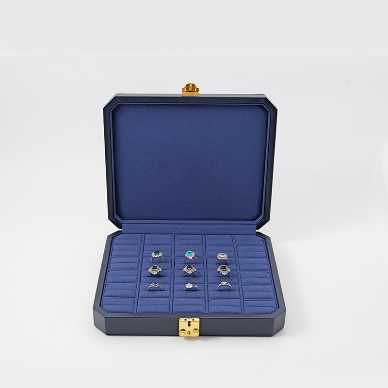 FANXI Custom blue leather velvet ring box
