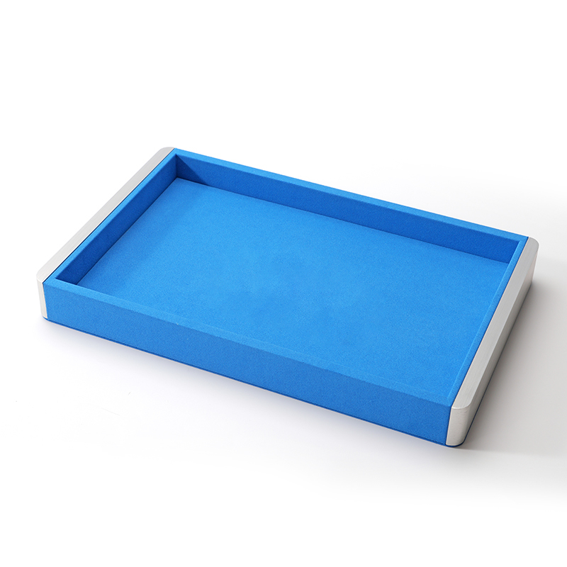FANXI Custom blue microfiber metal jewelry plate