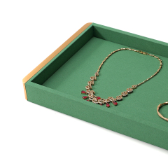 FANXI Custom green microfiber metal jewelry plate