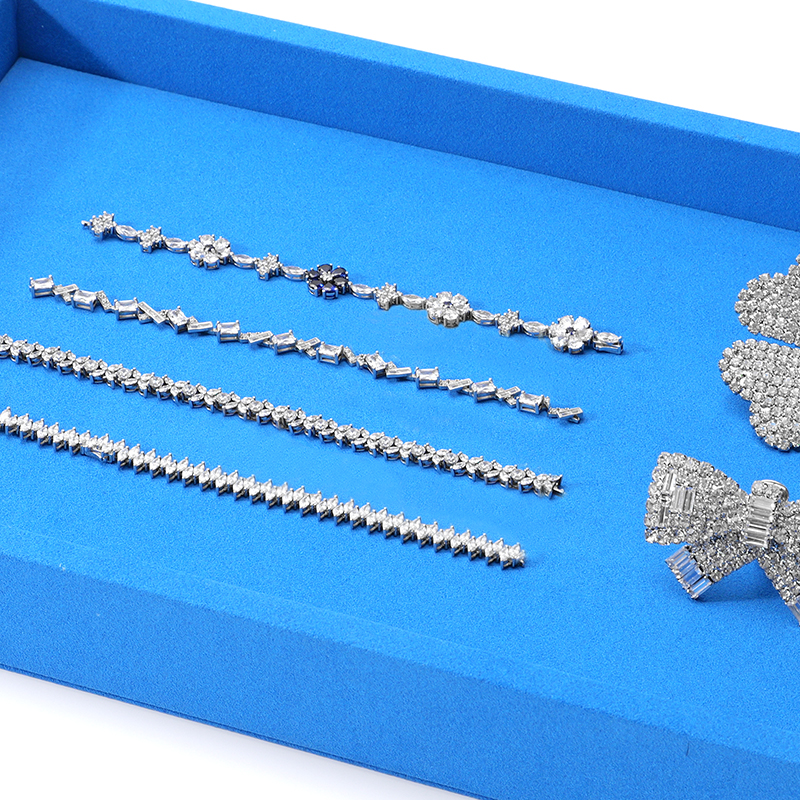FANXI Custom blue microfiber metal jewelry plate