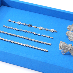 FANXI Custom blue microfiber metal jewelry plate