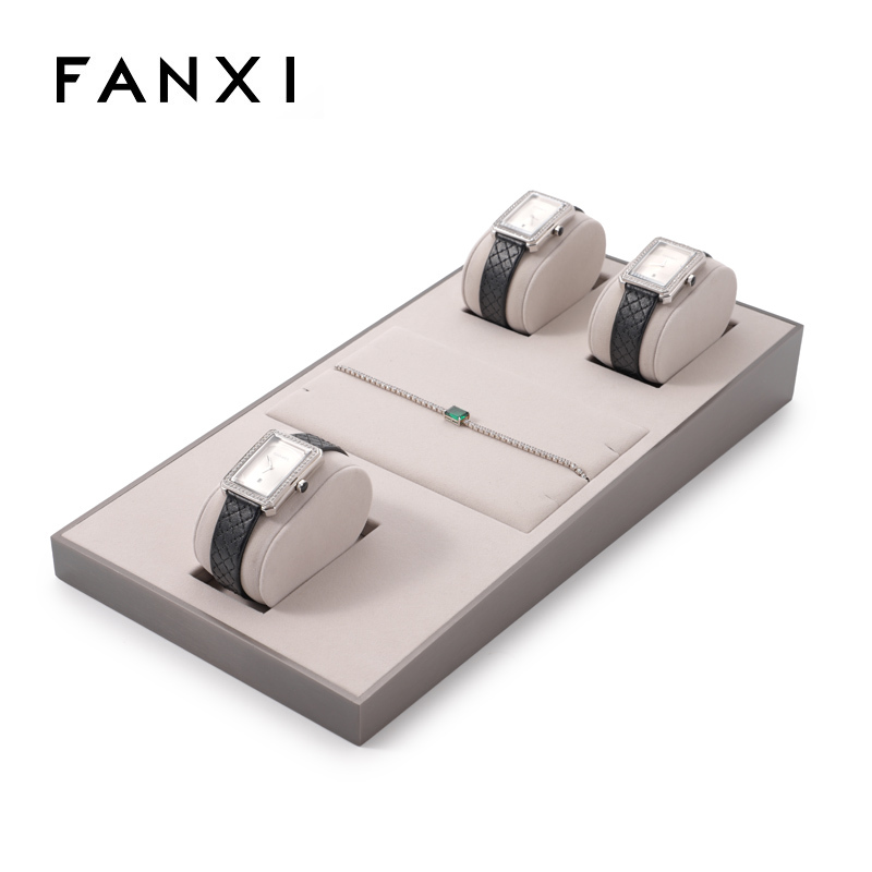 FANXI Custom naked color metal velvet jewelry display set