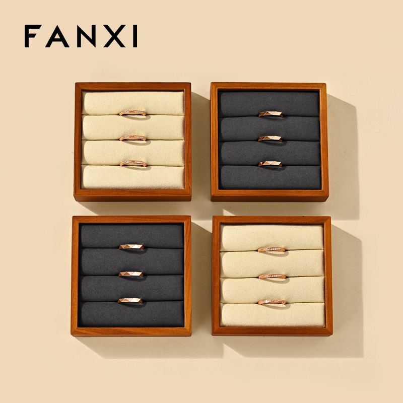 FANXI New arrival Beige Wooden Jewelry display tray