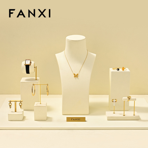 FANXI New arrival Polychrome Microfiber Jewelry bust