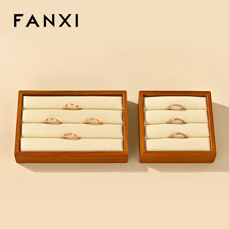 FANXI New arrival Beige Wooden Jewelry display tray