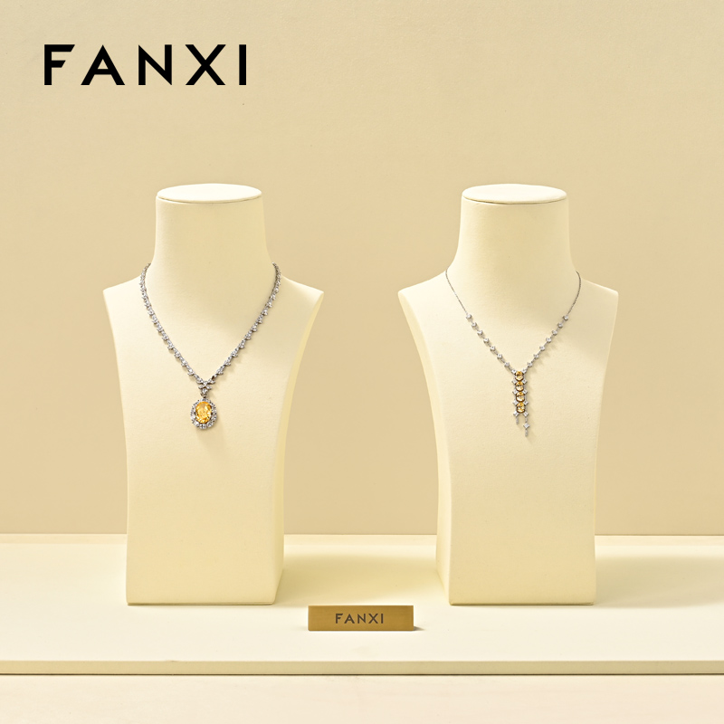 FANXI New arrival Polychrome Microfiber Jewelry bust