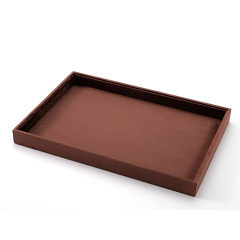 FANXI Custom brown suede jewelry plate