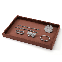 FANXI Custom brown suede jewelry plate
