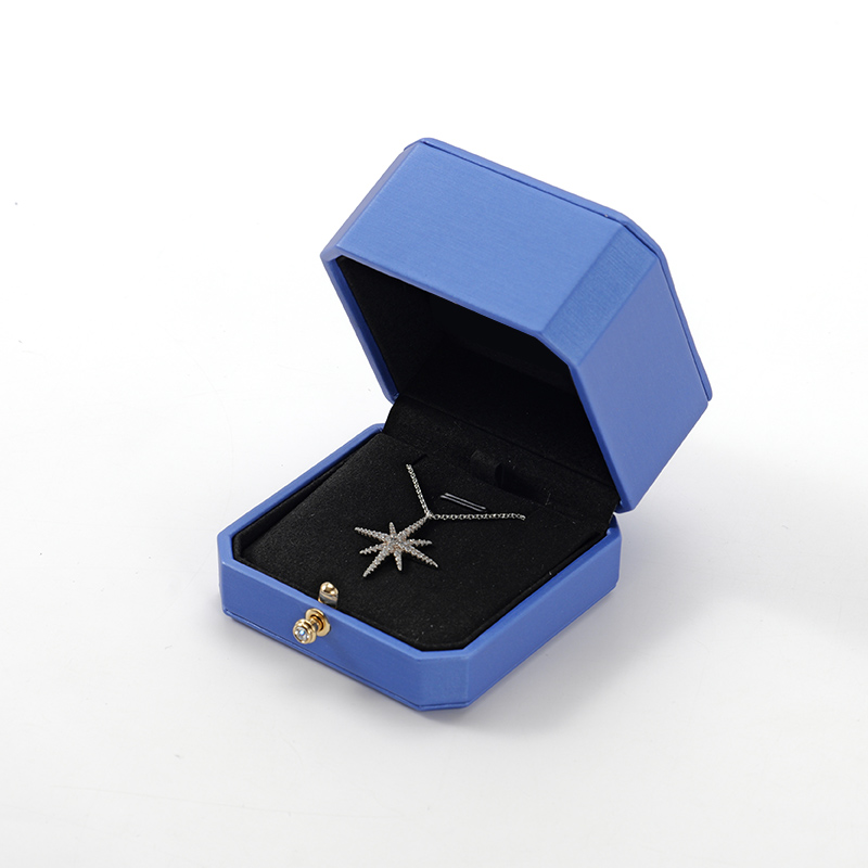 FANXI Custom blue leather microfiber pendant box