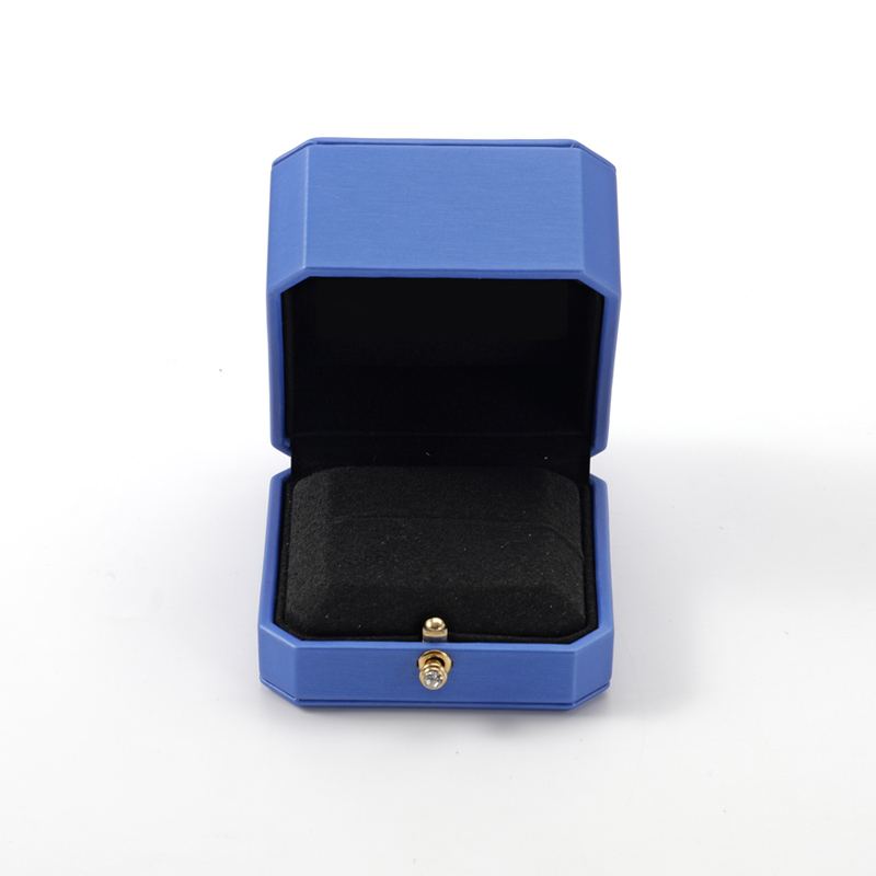 FANXI Custom blue leather microfiber ring box