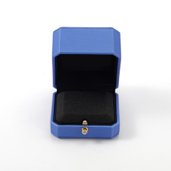 FANXI Custom blue leather microfiber ring box