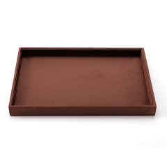 FANXI Custom brown suede jewelry plate