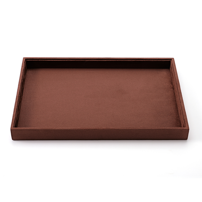 FANXI Custom brown suede jewelry plate