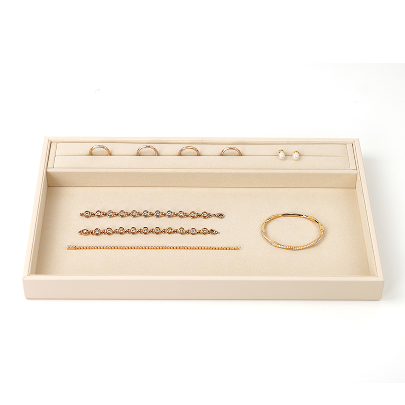 FANXI Custom apricot leather microfiber jewelry plate