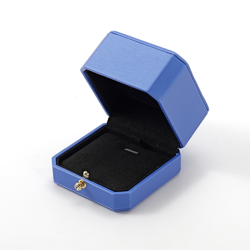 FANXI Custom blue leather microfiber pendant box
