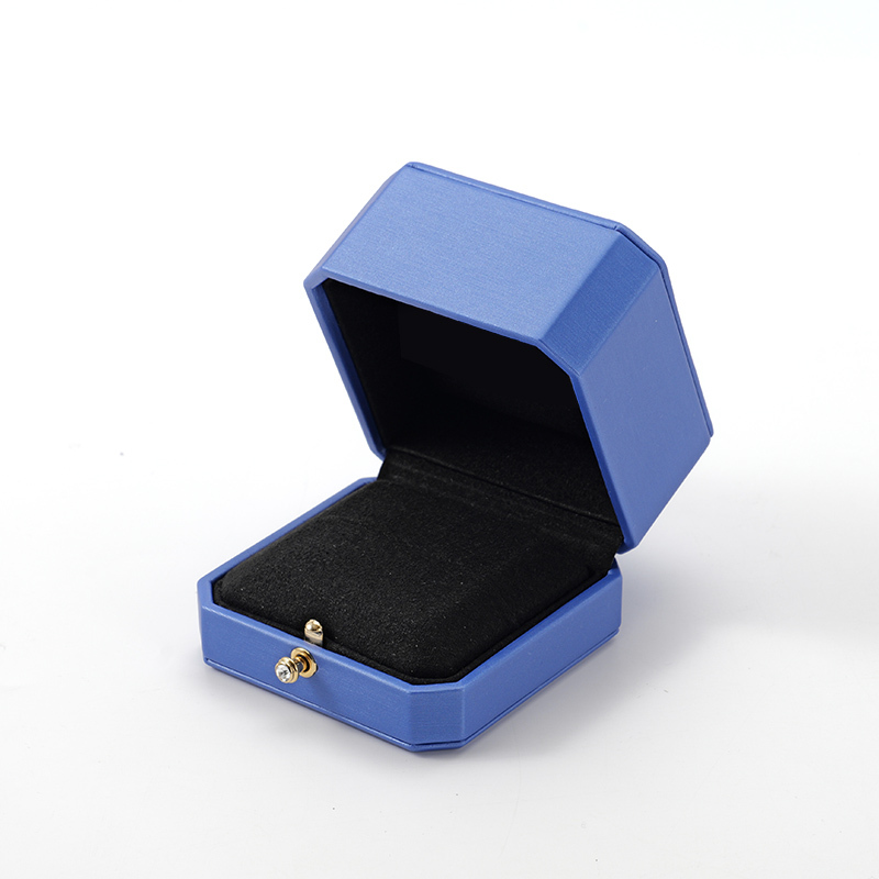 FANXI Custom blue leather microfiber ring box
