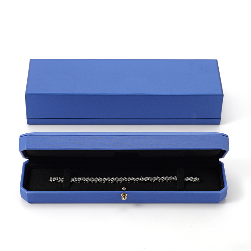 FANXI Custom blue leather microfiber long chain box