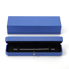 FANXI Custom blue leather microfiber long chain box